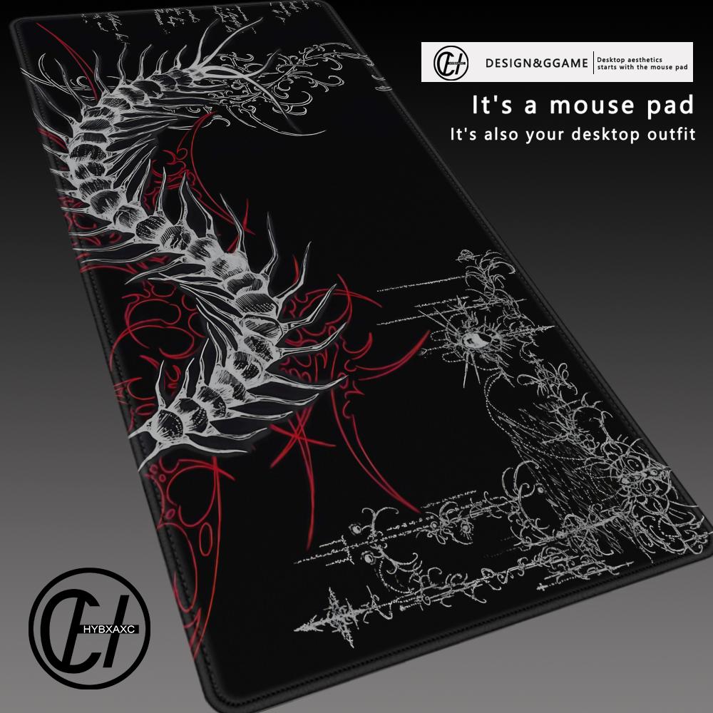 Pc Gaming White - Black White Gothic Mouse Pad Large