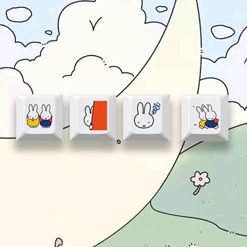 New Miffy rabbit cartoon cute  - Mechanical Keyboard ulasan dan harga
