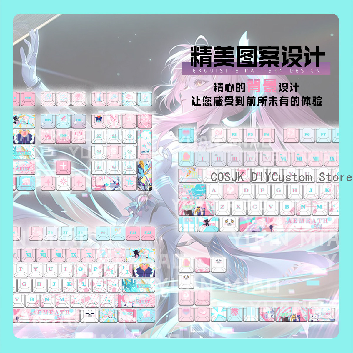 122 Keys Anime Wuthering Waves - Mechanical Keyboard ulasan dan harga