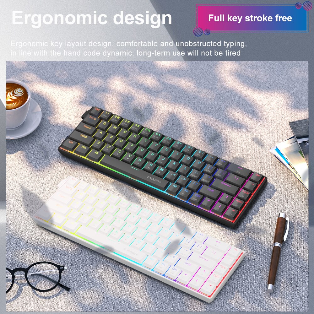 E-YOOSO A68 RGB Mini Slim USB  - Pc Gaming Pink ulasan dan harga