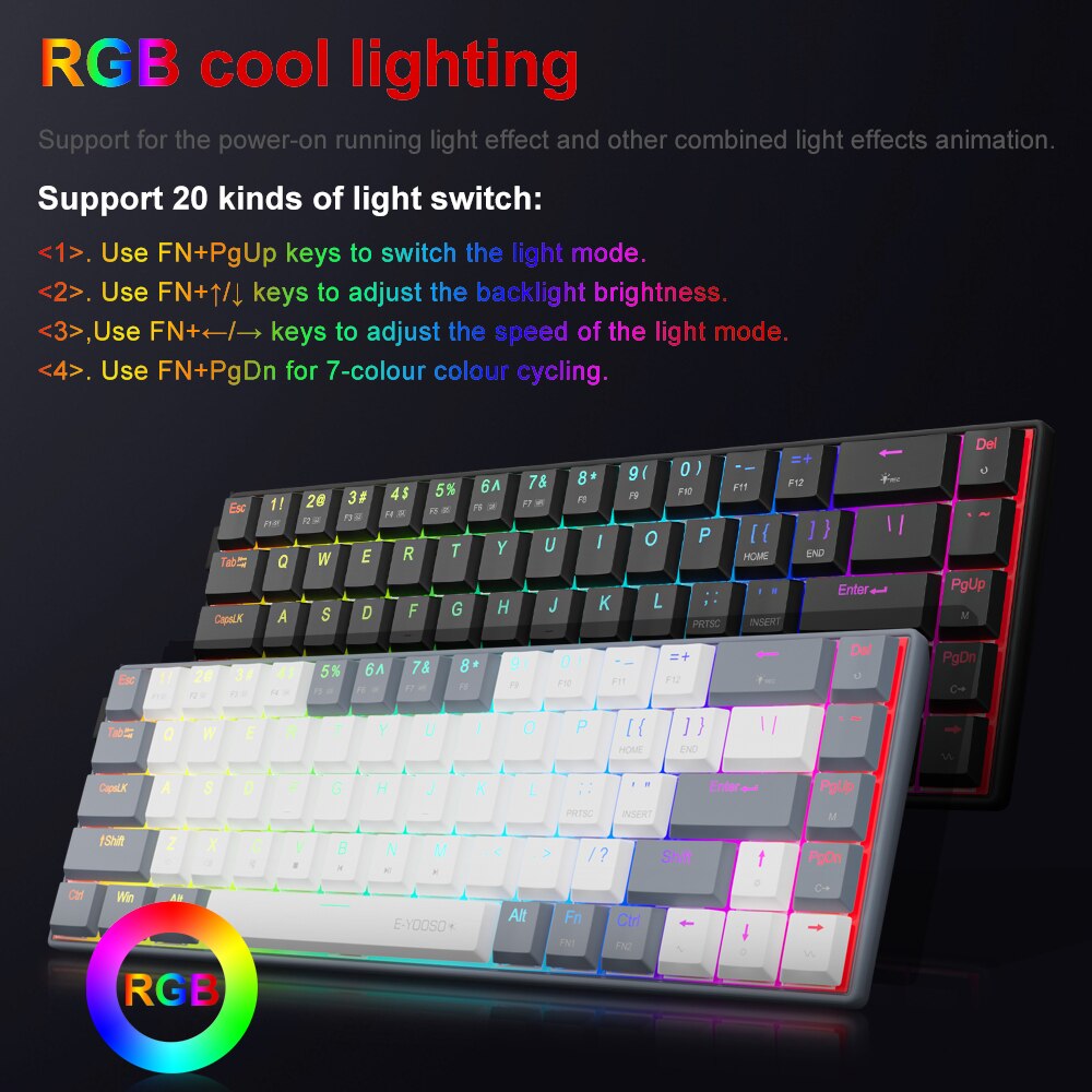 E-YOOSO A68 RGB Mini Slim USB  - Pc Gaming Pink ulasan dan harga