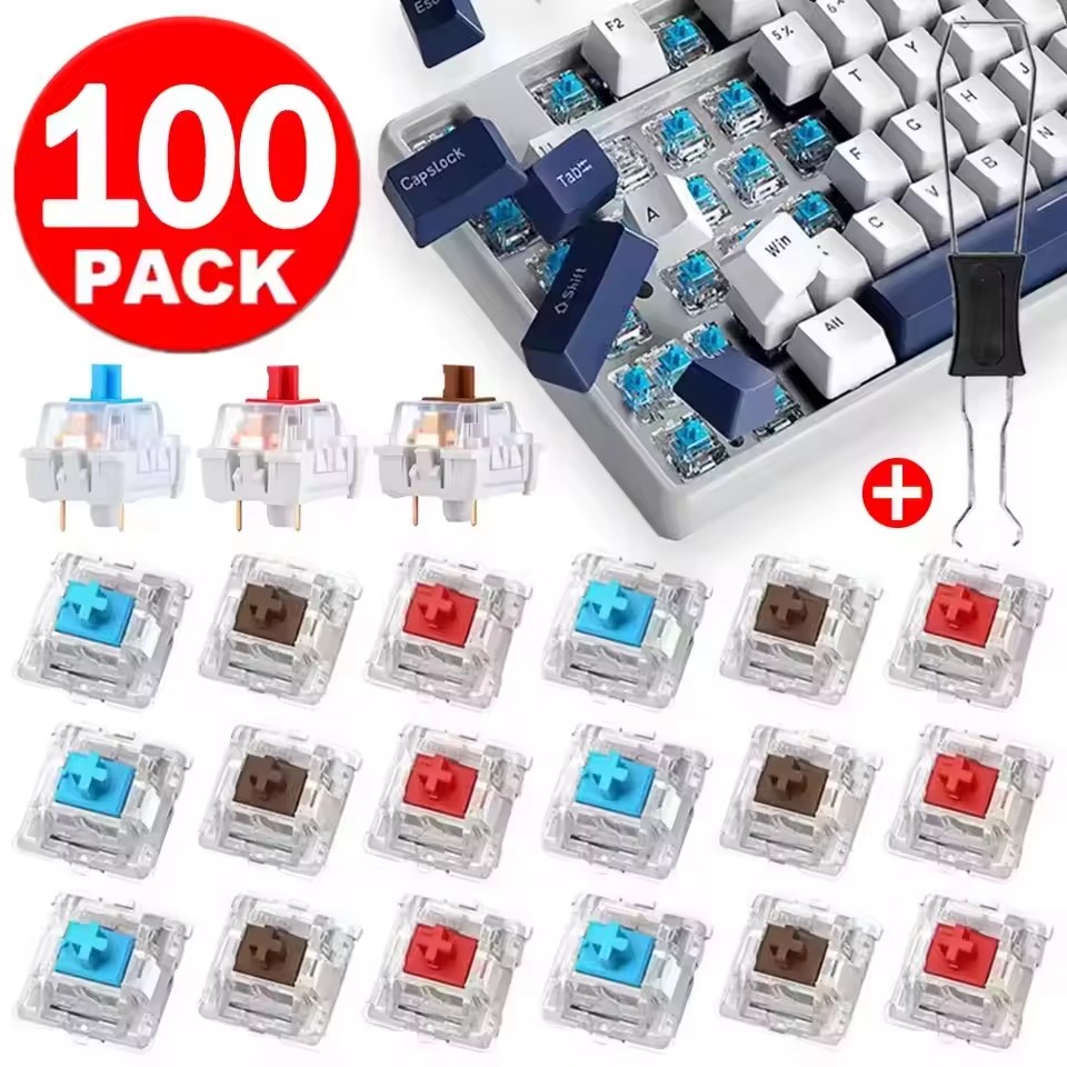 10-30Pcs 3 Pin Blue Red Brown  - Mechanical Keyboard ulasan dan harga