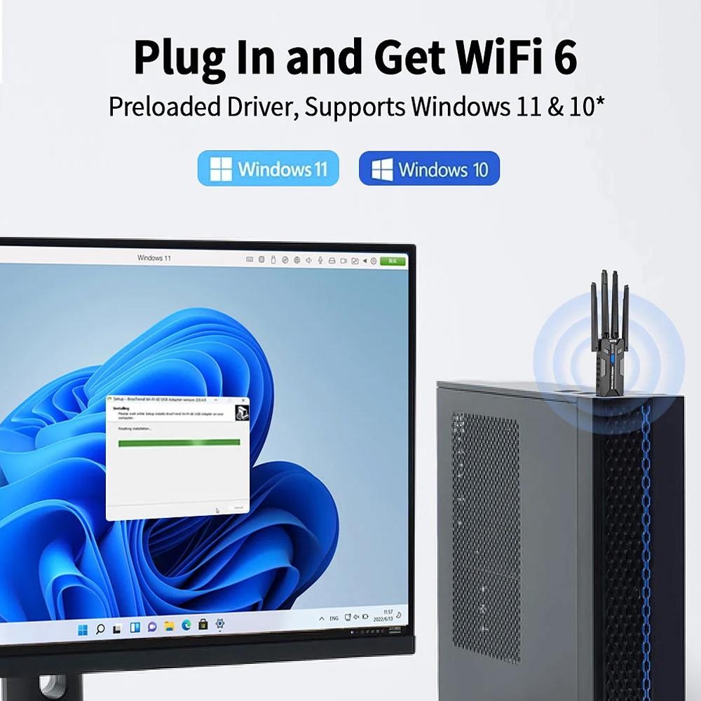 WiFi 6 USB 3 0 Adapter 1800 Mb - Pc Gaming Second ulasan dan harga