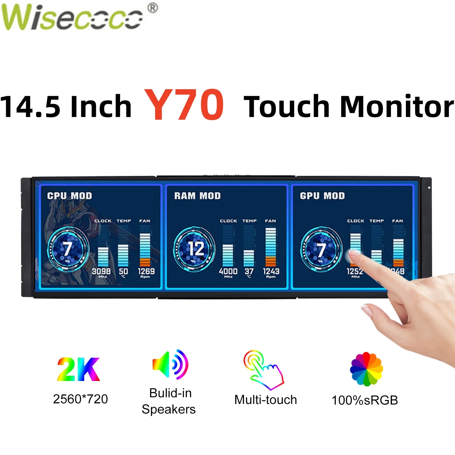 Wisecoco 12.6/14.5 Inch 2K IPS - Pc Gaming Y60 ulasan dan harga