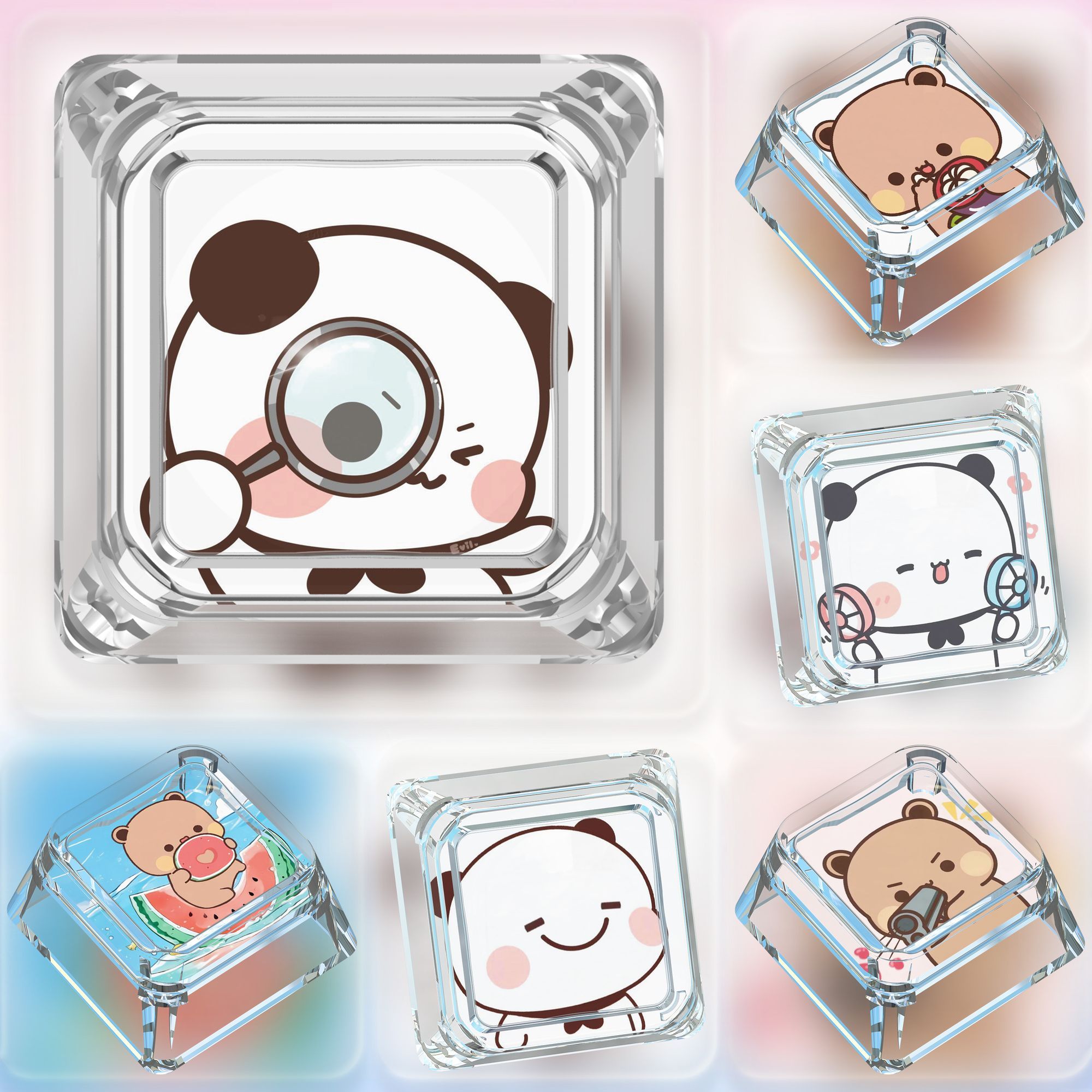 Cute Bubu Dudu Keycaps ABS Cus - Mechanical Keyboard ulasan dan harga